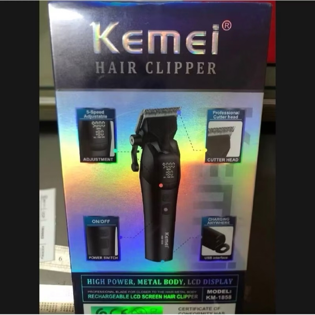 Kemei KM-1858 ปัตตาเลี่ยนตัดผมไร้สาย ใช้งานได้ยาวนาน 360 นาทีต่อการชาร์จ
