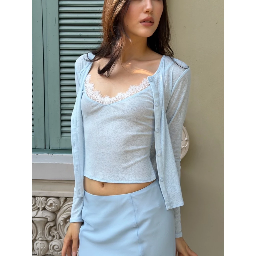 Fabrique.co - Innocent Set เสื้อสายเดี่ยว+คาร์ดิแกน