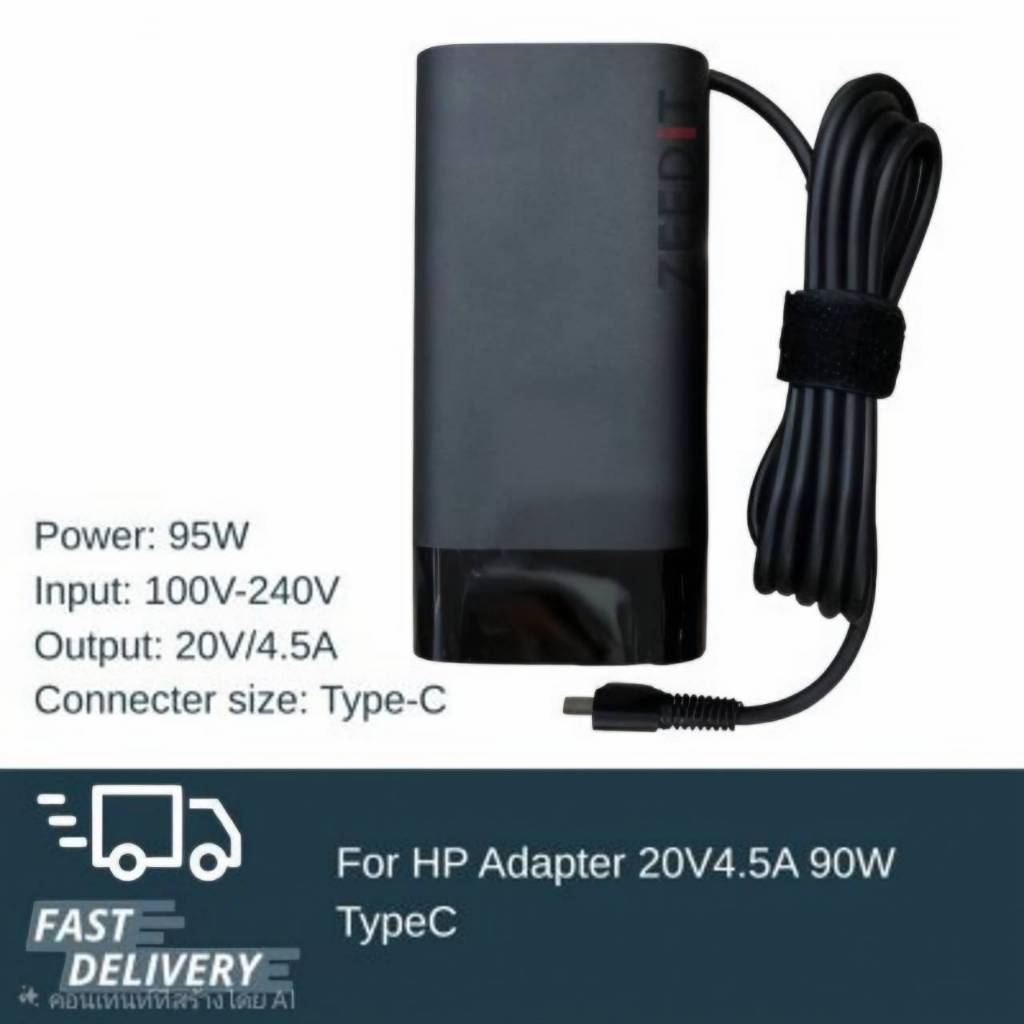 (ส่งฟรี ประกัน 1 ปี) Adapter 20V/4.5A 90W หัว Type C Compatible with HP Spectre x360 15-bl020nd Z6K9
