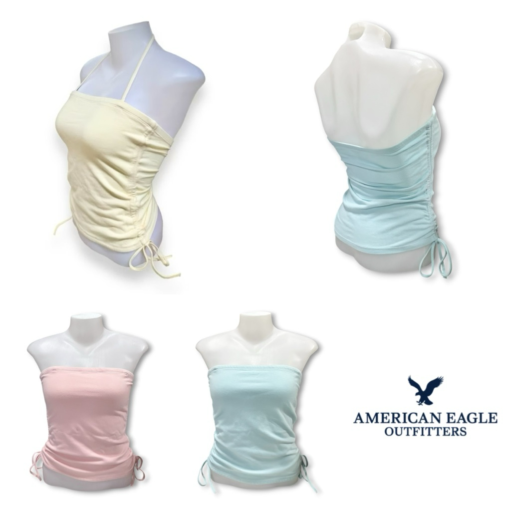 American Eagle ( XX106 ) เสื้อผู้หญิง คล้องคอ เกาะอก สีพาสเทล สุดน่ารัก🎀✨