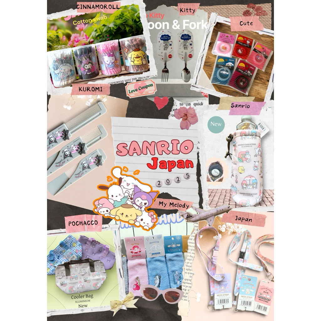 🎀[Sanrio] สินค้าซานริโอ้แท้จากญี่ปุ่น 100% 🇯🇵  Hair Accessories, Kitty, Mymelody, kuromi, cinnamoroll, pompompurin