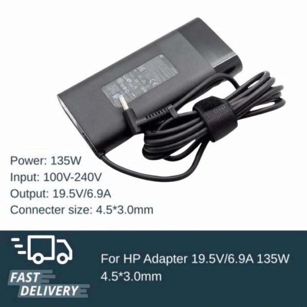 (ส่งฟรี ประกัน 1 ปี)Adapter 19.5V/6.9A 135W 4.5*3.0mm Compatible with HP 15-df x360 OMEN 15‑dc ZBook