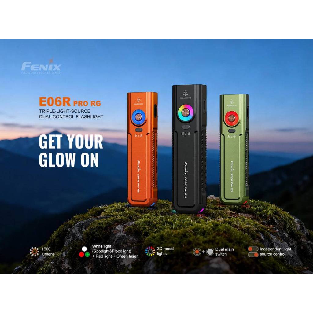 ไฟฉาย FENIX E06R PRO RG  สว่าง 1600 LUMENS ส่องไกล 160 เมตร