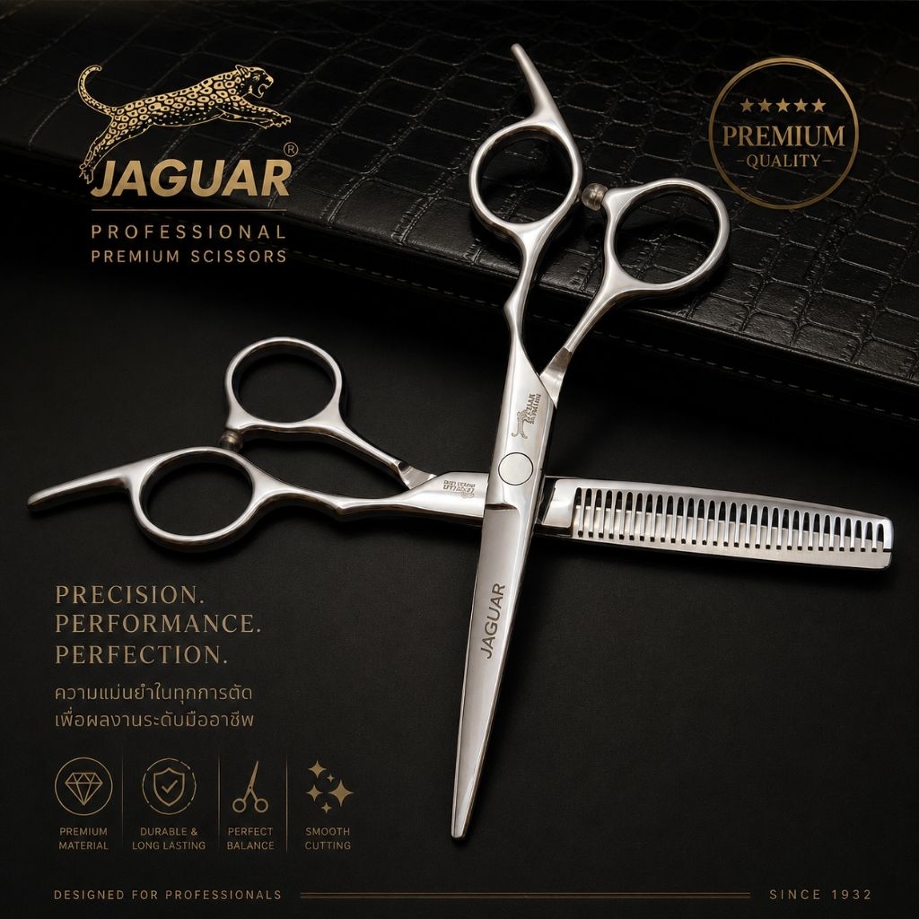 ถูก/แท้ Jaguar 1คู่ กรรไกรตัดผมจากัวร์ ขนาด6 นิ้ว (ซอย30%)