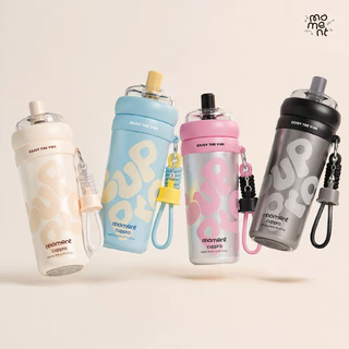 แก้วน้ำ กระบอกน้ำเก็บอุณหภูมิ 500/700ml สแตนเลส316 เคลือบเซรามิก พร้อมหลอดและพวงกุญแจ รุ่น Cuppro Moment