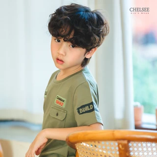 Chelsee เสื้อยืดคอกลม แขนสั้น เรียบๆ ผ้า 100%Cotton เด็กผู้ชาย อายุ 1.5-10 ปี เสื้อผ้าเด็กโต รุ่น 128273