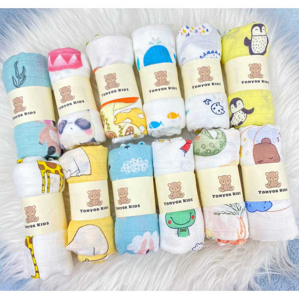 พร้อมส่ง🇹🇭ผ้าอ้อมเด็กมัสลินแบมบู มีเก็บเงินปลายทาง