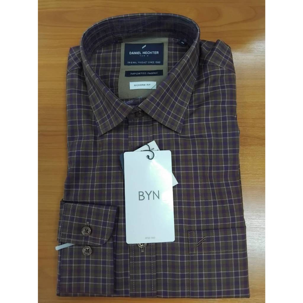 HECHTER เสื้อเชิ้ตแขนยาวลายสก๊อต รุ่นDH033-036M