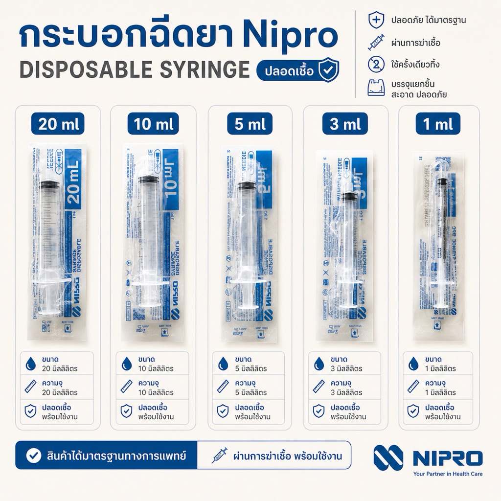 ไซริงค์Nipro (แผง5ชิ้น)