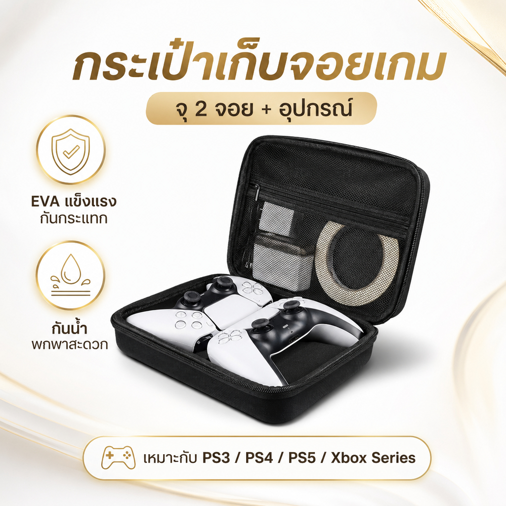 🎈🎈กระเป๋าใส่จอยเกม 2 อัน สำหรับ PS5 / PS4 / PS3 Xbox Series Controller กันกระแทก พร้อมพกพา