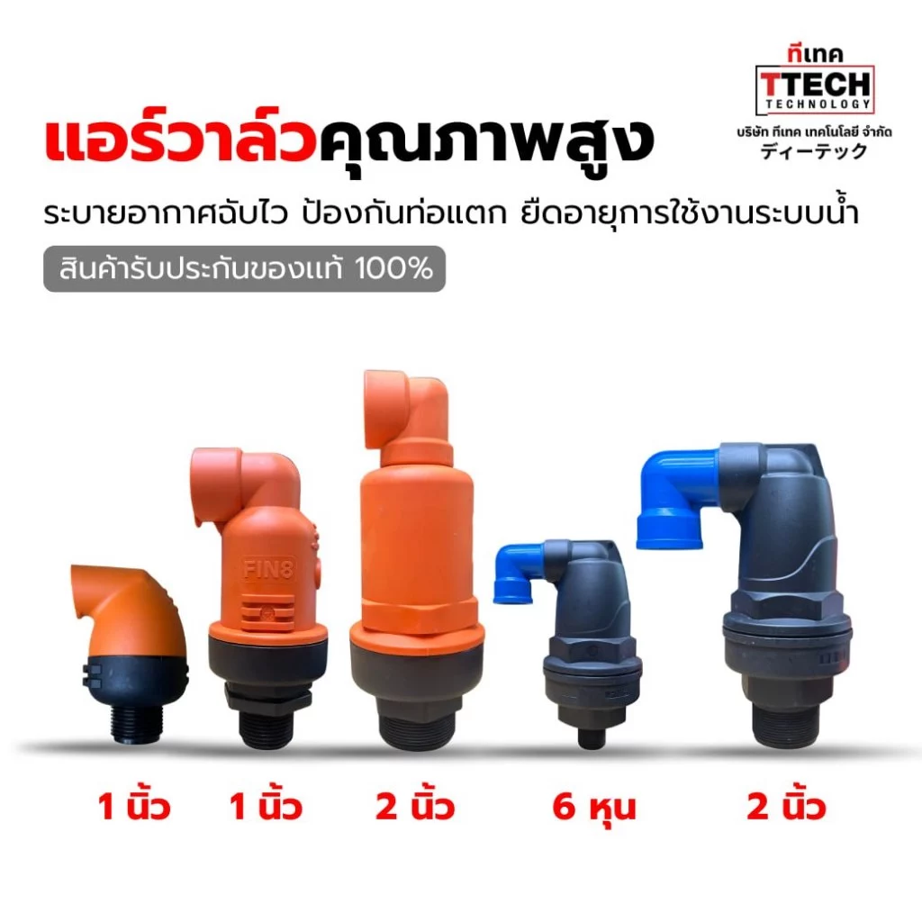 แอร์วาล์ว ไล่อากาศออกจากท่อ นำอากาศเข้าท่อ ขนาด1นิ้ว 2 นิ้ว 3/4นิ้ว