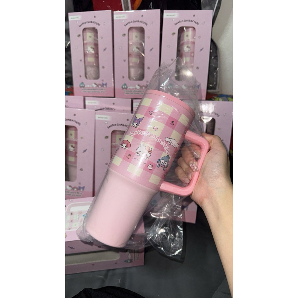 แก้วเก็บความเย็น sario รวมคาแรคเตอร์💯 sario characters 900ml.