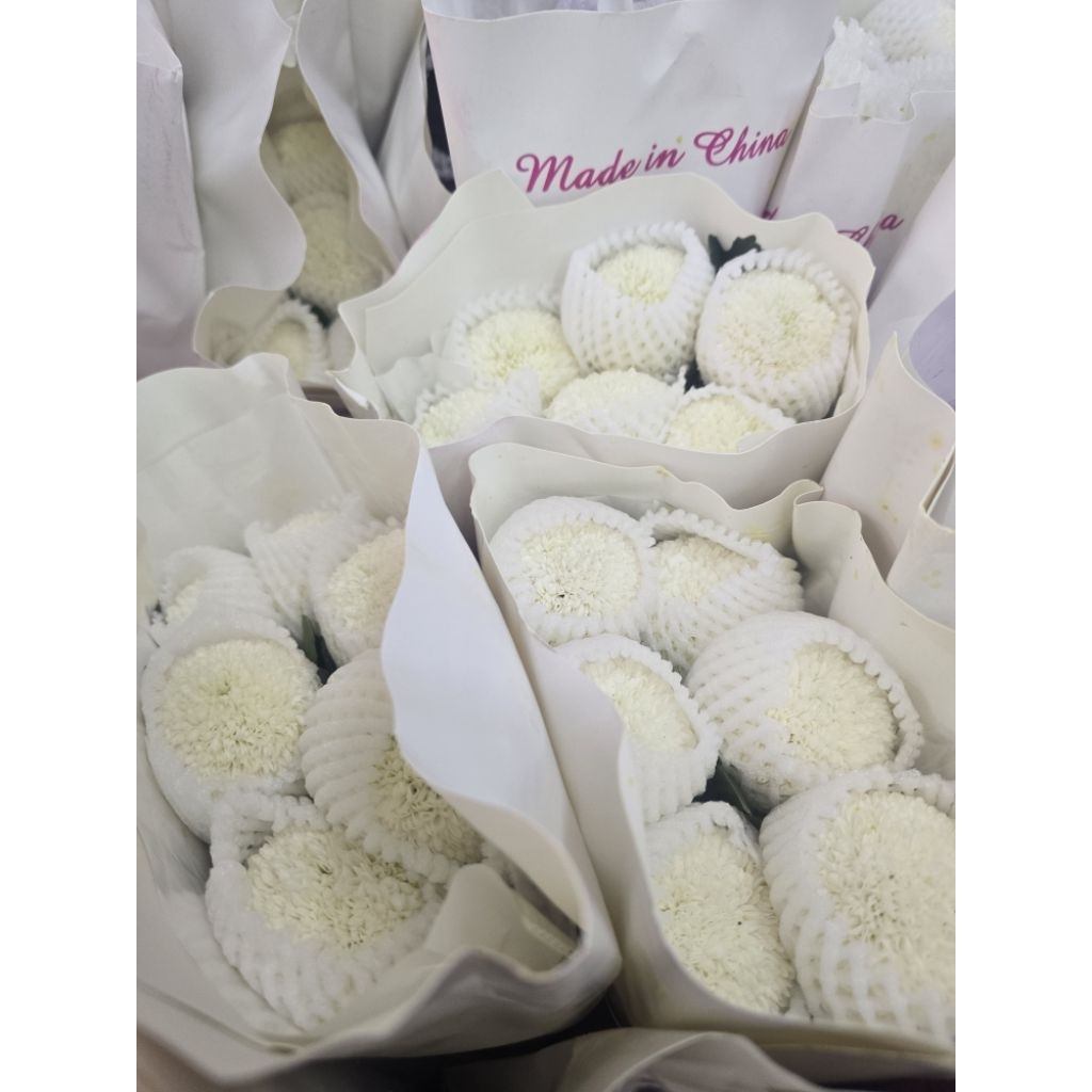 (สินค้าพร้อมส่ง)ดอกปิงปองขาวชมพู เชคของก่อนสั่งนะคะ