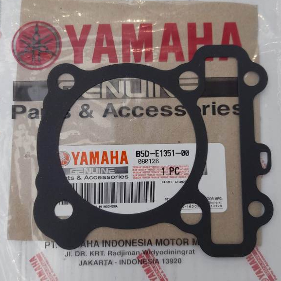 B5DE135100 ปะเก็นเสื้อสูบ FAZZIO FREE GO ทุกรุ่นปี ปะเก็นตีนเสื้อ แท้ yamaha  B5D-E1351-00