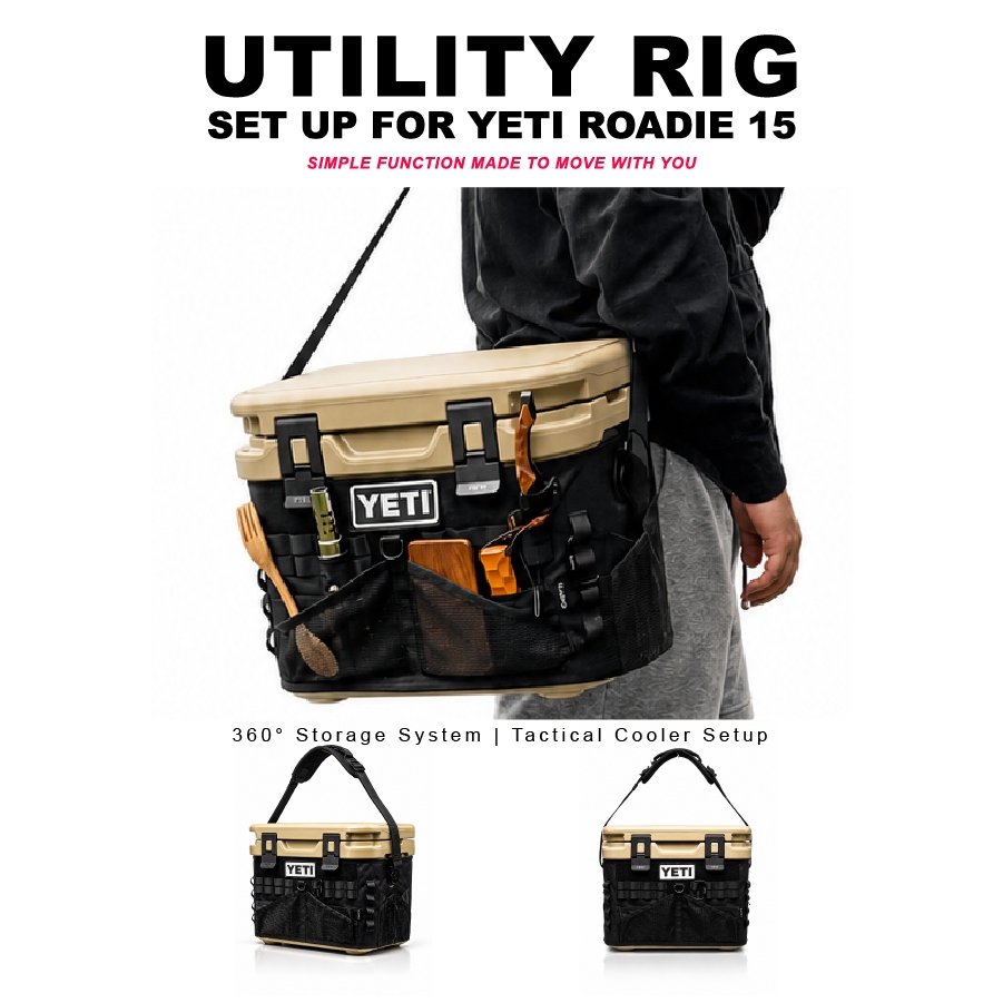 CAMP15: Utility Rig for YETI Roadie 15 | เพิ่มพื้นที่เก็บ 360° | ผ้าคลุมกระติก YETI 15