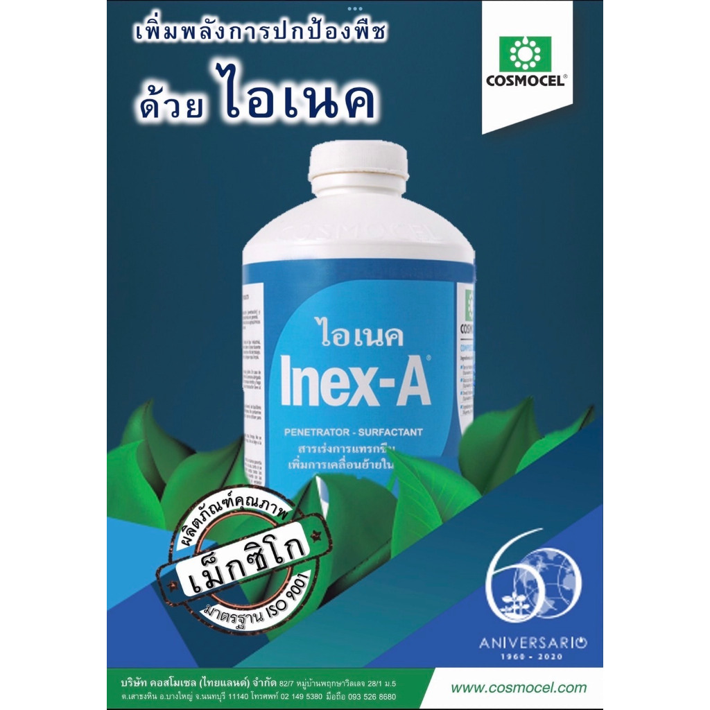 Inex-A ไอเนค (100ซีซี) สารเพิ่มประสิทธิภาพ สารเร่งการแทรกซึม เพิ่มการเคลื่อนย้าย ลดการเกิดฟอง (Cosmo