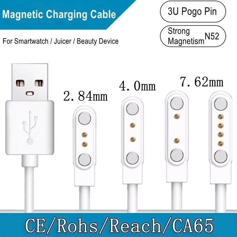 สายชาร์จแม่เหล็กนาฬิกาอัจฉริยะ 60 ซม. พอร์ต USB 2 ขา/4 ขา สำหรับการชาร์จนาฬิกาอัจฉริยะทั่วไป/เครื่องสำอาง/เครื่องปั่นCT9