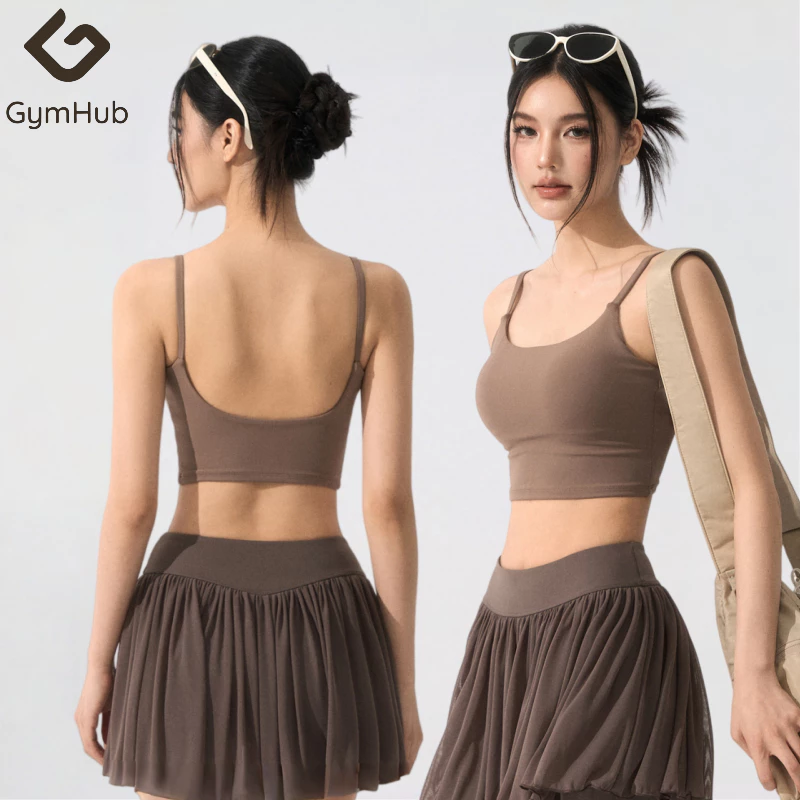 GymHub เสื้อโยคะสายบาง ซึมซับเหงื่อเร็ว ดีไซน์สวย ใส่ได้ทั้งในและนอก ป้องกันลื่น