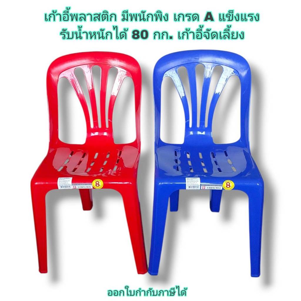 Small Evting เก้าอี้พลาสติก มีพนักพิง เกรด A No.160 รับน้ำหนัก 80 กก.เก้าอี้ทานข้าว เก้าอี้จัดเลี้ยง