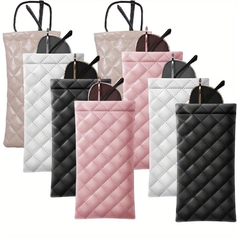 เคสแว่นตาหนัง PU กระเป๋าใส่แว่นตาแบบนิ่ม แบบบีบได้ พกพาสะดวก ป้องกันแว่นตา
