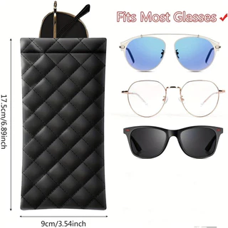 เคสแว่นตาหนัง PU กระเป๋าใส่แว่นตาแบบนิ่ม แบบบีบได้ พกพาสะดวก ป้องกันแว่นตา