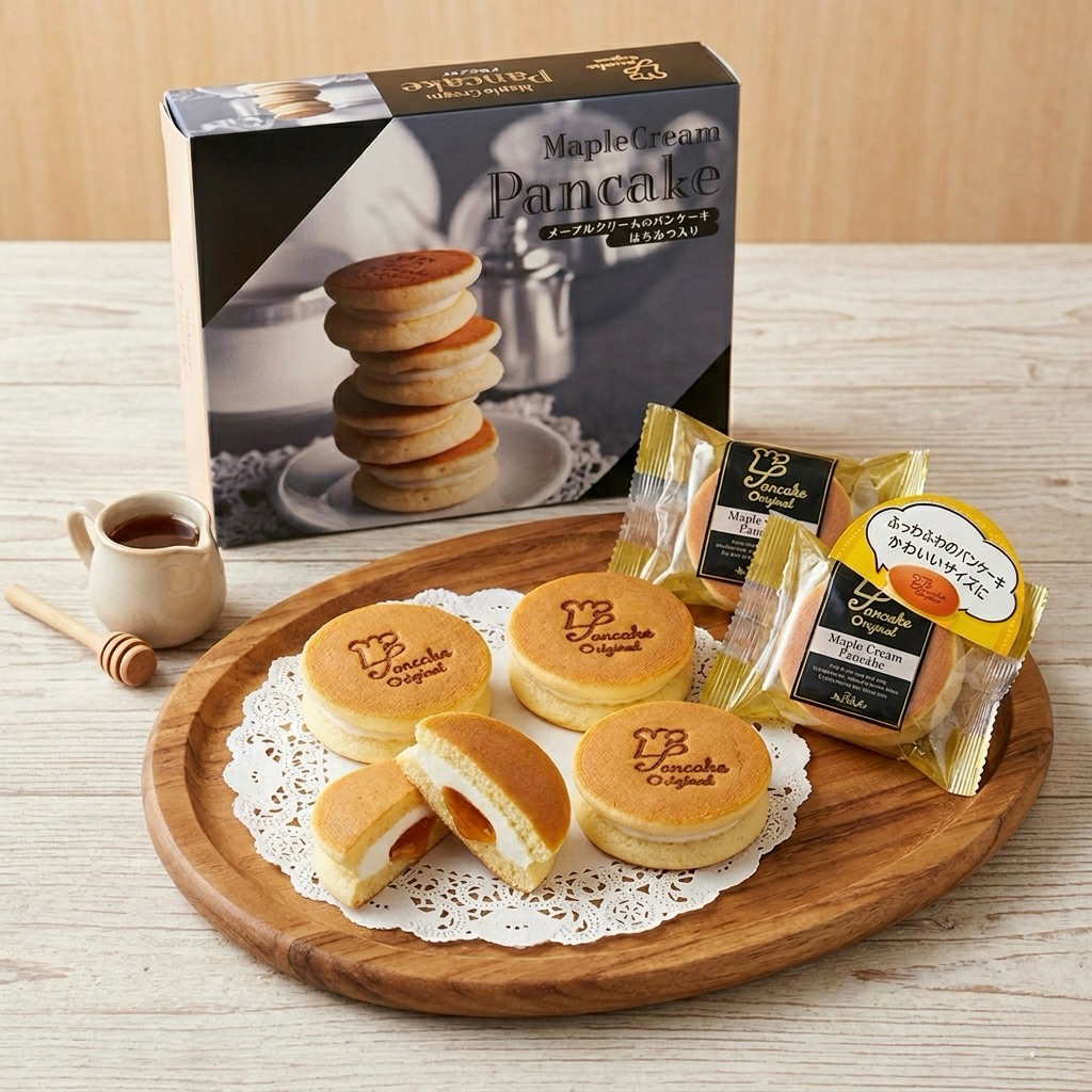 พร้อมส่งในไทย Maple Cream Pancake ขนมแพนเค้กญี่ปุ่นสอดไส้เมเปิลหอมๆ