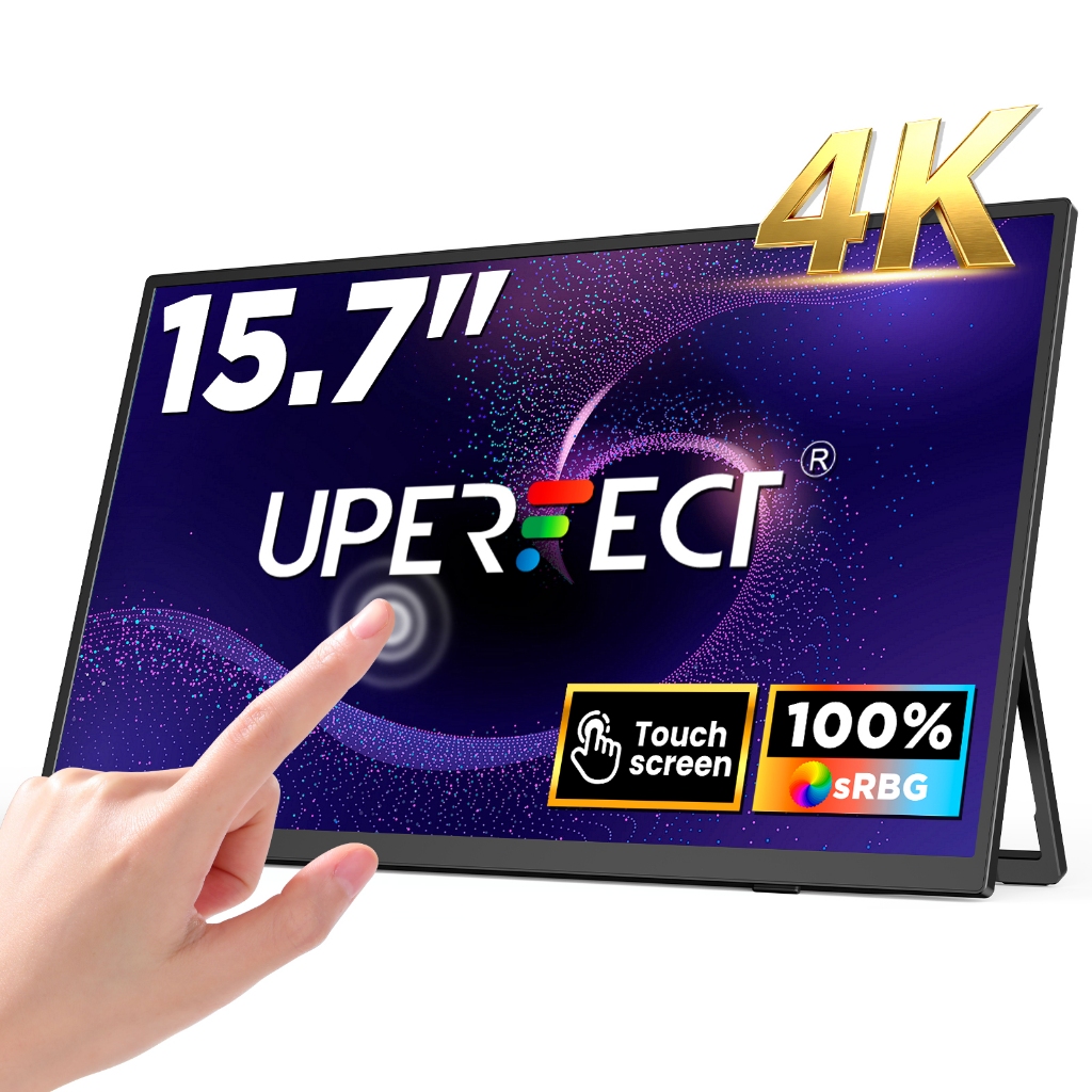 UPERFECT  4K Touch Portable Monitor  screen 15.7inch จอภาพแล็ปท็อปแบบพกพาบางเฉียบพร้อมขาตั้ง