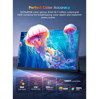 UPERFECT จอพกพา 4K หน้าจอสัมผัส 15.7 นิ้ว มีขาตั้งปรับได้ ลำโพงในตัว รองรับ VESA USB-C HDMI บางเฉียบ จอเสริมสำหรับแล็ปท็