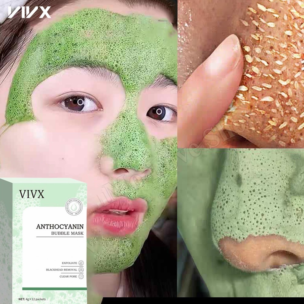 VIVX บับเบิ้ลมาส์กให้ความชุ่มชื่นและปรับสภาพผิวอย่างล้ำลึกช่วยทำความสะอาดสิ่งสกปรกบนผิวชั้นบน กำจัดสิวหัวดำ ผิวกระจ่างใส