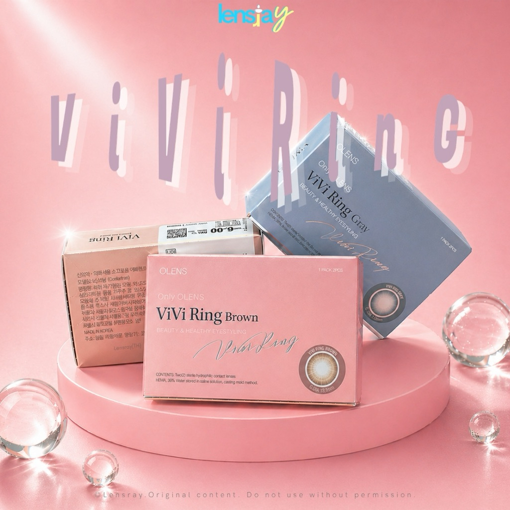 💫🫧(รายเดือน) OLens Vivi ring สี choco/brown/gray คอนแทคเลนส์รายเดือนพร้อมส่ง มีสายตาปกติและค่าสายตา