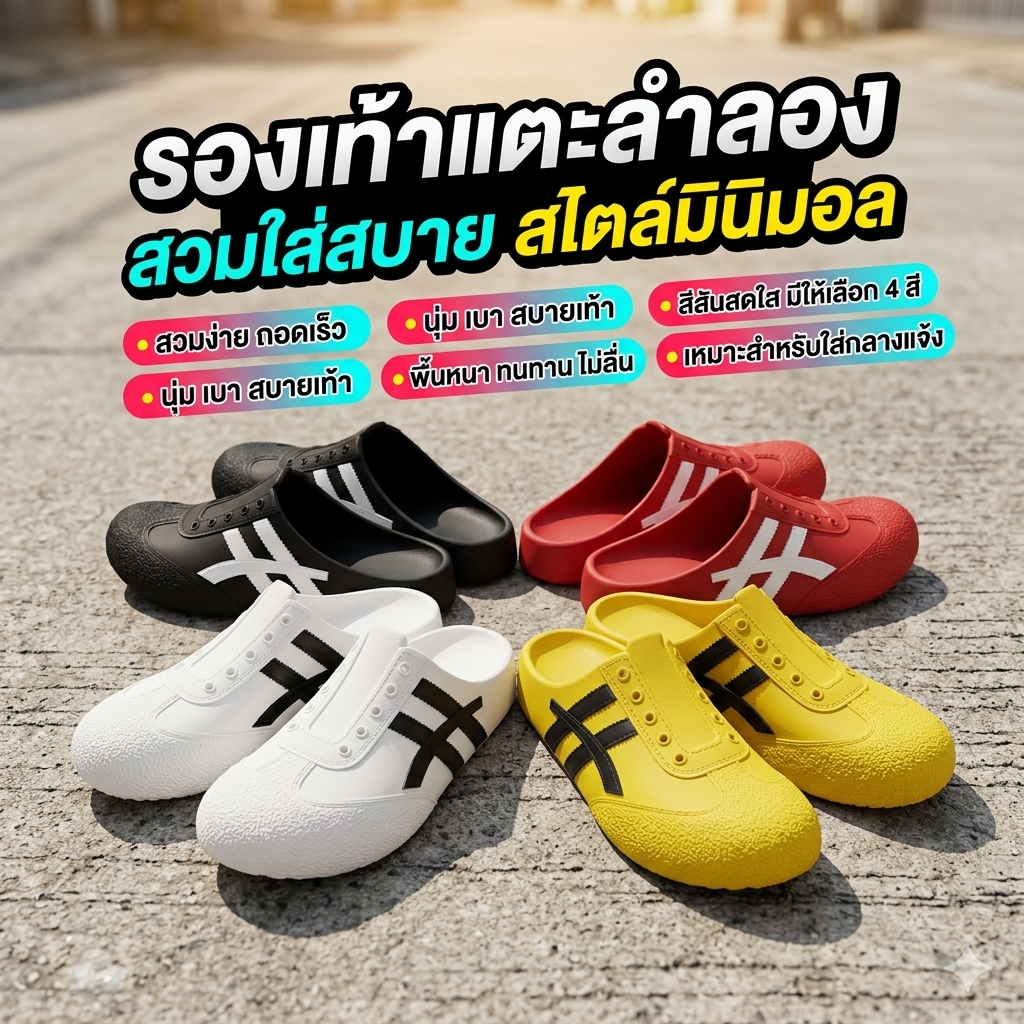 รองเท้าแตะ PVC พร้อมส่ง ราคาพิเศษ ใส่สบาย กันลื่น พื้นนุ่ม รองเท้าใส่ในบ้าน/นอกบ้าน เก็บเงินปลายทาง