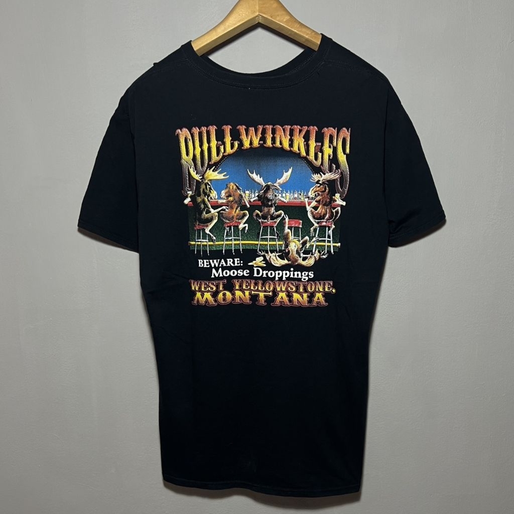 เสื้อยืดมือสองของแท้ BULL WINKLES West Yellowstone , Montana( XL )