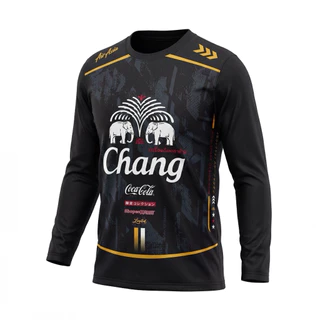 เสื้อกีฬาแขนยาวเสื้อกีฬาคอกลมพิมพ์ลายช้างเนื้อผ้าไมโครสปอร์ตระบายอากาศได้ดีใส่ได้ทั้งชายและหญิงมี6สี5ไซส์ให้เลือก