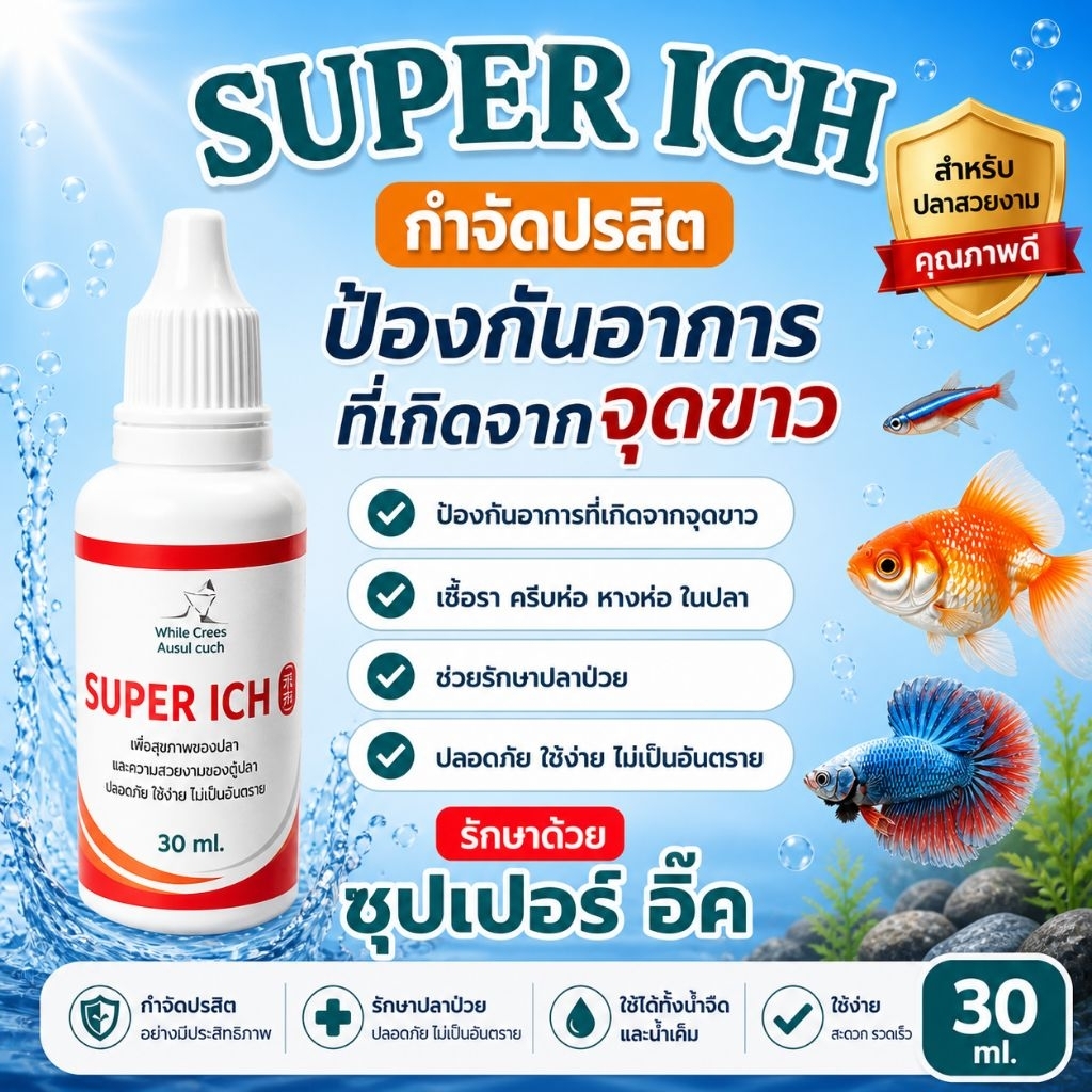 ซุปเปอร์ อิ๊ค Super Ich สำหรับปลาสวยงามขนาด30 ml