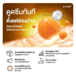 Dr.PONG Liposomal C 1538 mg Provide VitaminC 1000mg วิตามินซีเข้มข้น ดูดซึมทันที ออกฤทธิ์นาน ไม่ระคายเคืองกระเพาะอาหาร