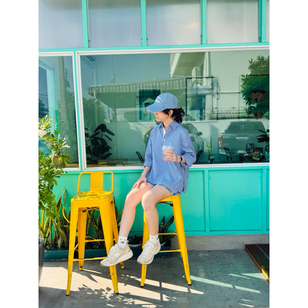 Numsha Brand เสื้อเชิ้ตแขนยาวคอกระดุม 3 เม็ด 2670 / NB25035