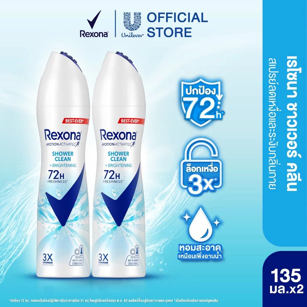 เรโซนา สเปรย์ระงับกลิ่นกาย  แพ็คคู่ 135 มล. Rexona Deodorant Spray 135 ml Twin pack (เลือกสูตรด้านใน) thumbnail 4