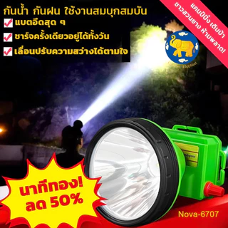 Nova-6707 ไฟฉายคาดหัวความสว่างสูง กันน้ำกันฝน แข็งแรง ทนทาน ไฟ LED ชาร์จไฟได้ พกพาสะดวก