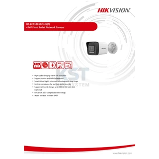 DS-2CD1043G2-LIU (เลือกเลนส์) กล้องวงจรปิด Hikvision Smart Hybrid Light IPC 4MP PoE (ไมค์)