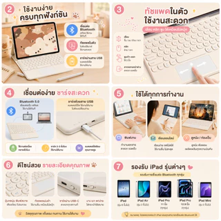 เคสคีย์บอร์ด คีย์บอร์ดภาษาไทยสามารถใส่เคสปากกา compatible for case ipad Gen7/8/9 10.2, Pro 11 2020, Air 3/4/5/6/7 Air11