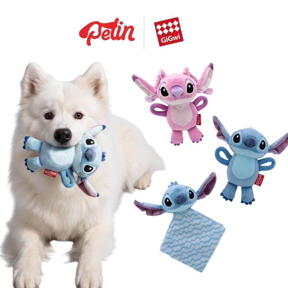 GiGwi x Stitch ของเล่นสุนัข ผ้าขนนุ่มมีเสียง ช่วยขัดฟัน ทนกัด เล่นเพลิน คลายเหงา ของเล่นหมา