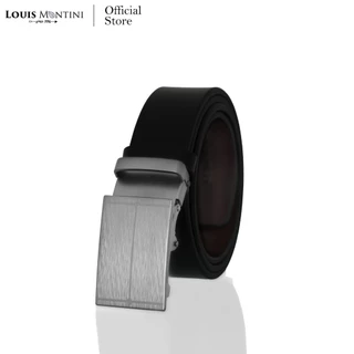 [ส่งด่วนฟรี] Louis Montini Automatic เข็มขัดหนังวัวแท้ หัวออโต้เมติค เข็มขัดหนังแท้ หนังเรียบ MGN369