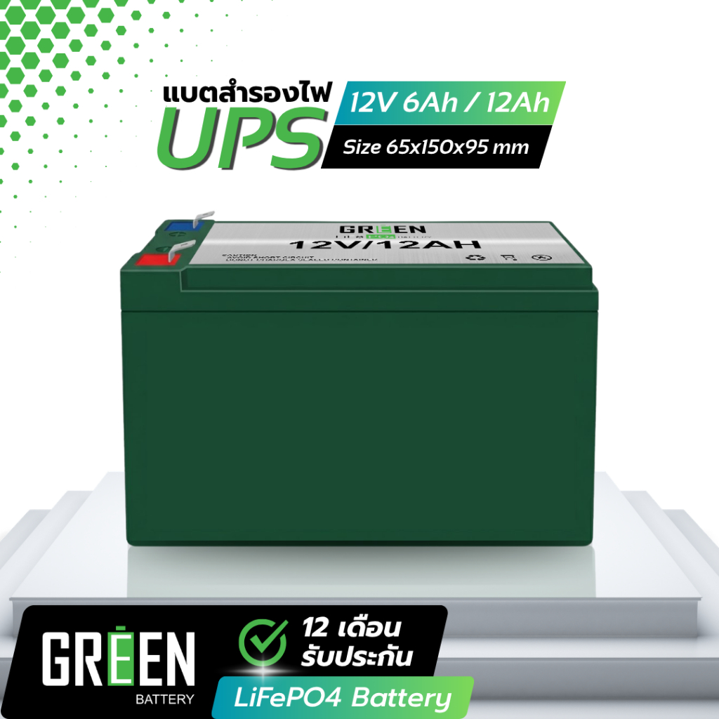 เเบตเตอรี่UPS 12V 12Ah และ 6Ah LiFePo4 เครื่องสำรองไฟ แบตเครื่องพ่นยา กล้องวงจรปิด ลิเธียมฟอสเฟต