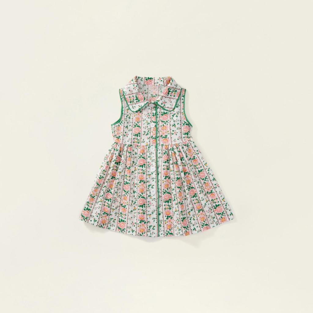 Hania kids💕พร้อมส่ง💕ชุดเดรสเจ้าหญิงชุดเดรสกระโปรง ลายดอกไม้ สไตล์ตะวันตก สําหรับเด็กผู้หญิง -K3124462