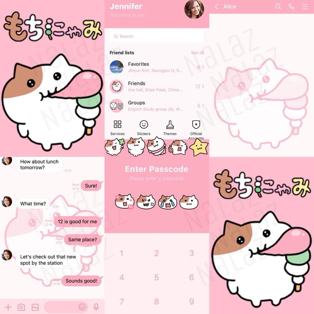ธีมไลน์ สติกเกอร์ไลน์ อิโมจิ MOCHINYAMI Sticker Line Theme Line ภาษาญี่ปุ่น ไม่มีวันหมดอายุ