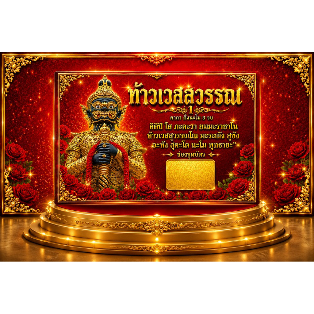 บัตรขูดเลขท้าวเวสสุวรรณเลข5 หลัก ร้านมหาเฮง