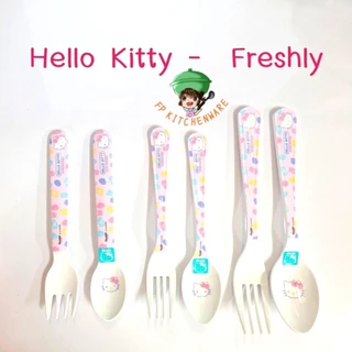 ใหม่ล่าสุด! hello kitty freshly จานเมลามีน ถาดหลุม ชาม แก้วน้ำ คิตตี้ จานคิตตี้ ถาดหลุมคิตตี้ ถ้วย จาน