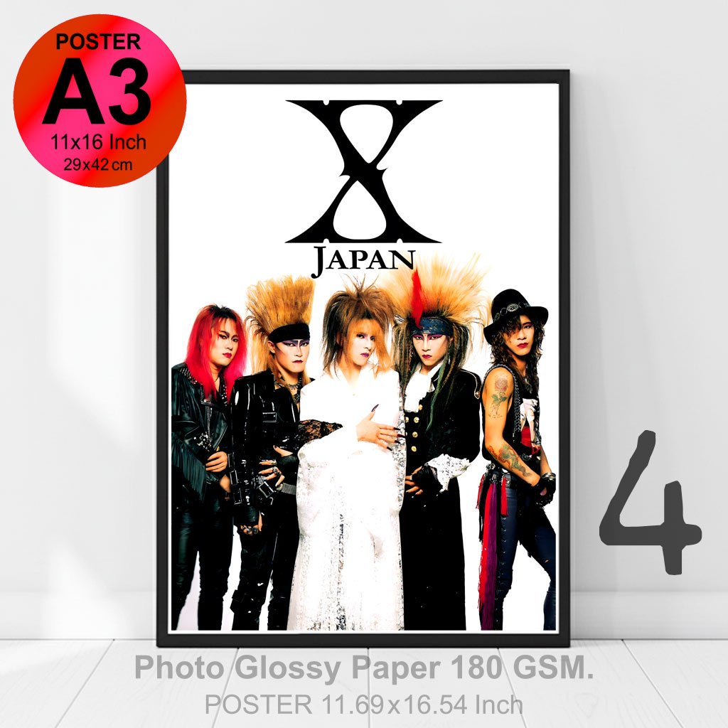 โปสเตอร์ รูปถ่าย X-Japan エックス・ジャパン (1982-97) POSTER 11.5″x16.5″ นิ้ว A3 Heavy Metal Taiji Toshi Yoshiki Hide ราคา ถูกที่สุด ดีลบีเคเค แกลเลอรีภาพที่ 5