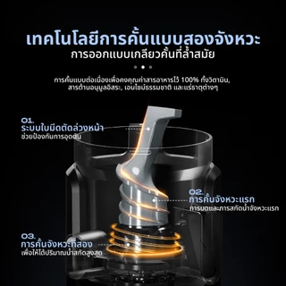 Russell Taylors เครื่องสกัดน้ำผลไม้ความเร็วต่ำระบบสกัดเย็นแบบสองขั้นตอน Cold Press Slow Juicer 140MM Feed Tube SJ5