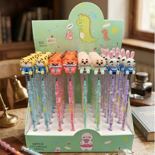 🎀 กล่อง 48 ด้าม สุ่มลายการ์ตูน✏️ดินสอต่อไส้ ดินสอเปลี่ยนไส้ ลายการ์ตูนน่ารักน่าใช้ เครื่องเขียนสำนักงาน โรงเรียน